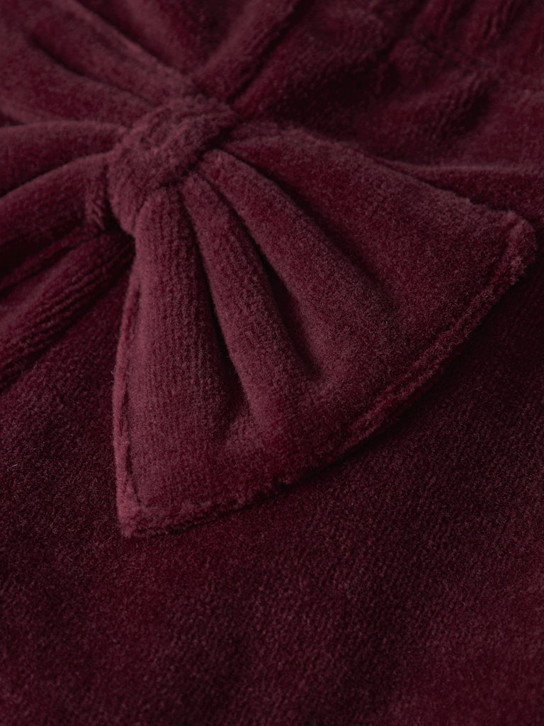 Byxa Velour Roxy Enfärgad Rosett Vinröd