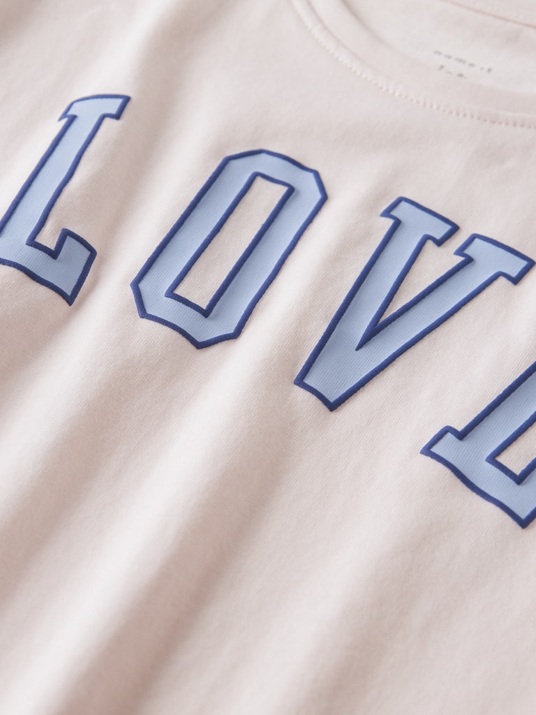 Kortärmad Topp Rinda Love Rosa