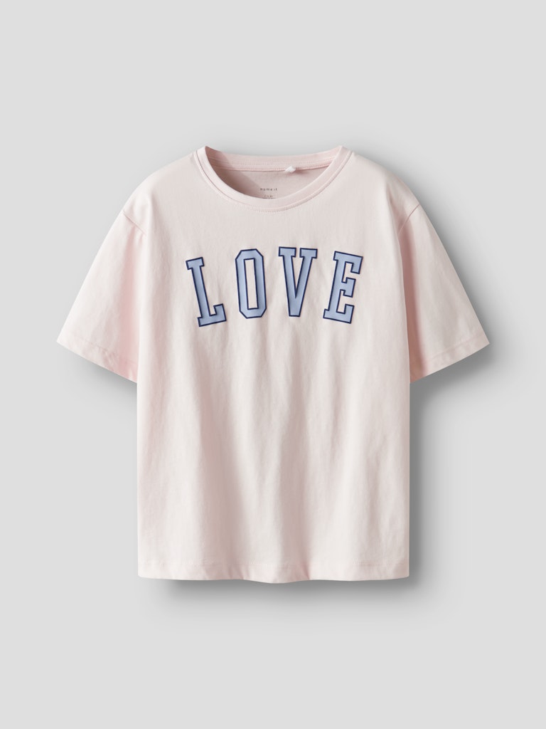 Kortärmad Topp Rinda Love Rosa