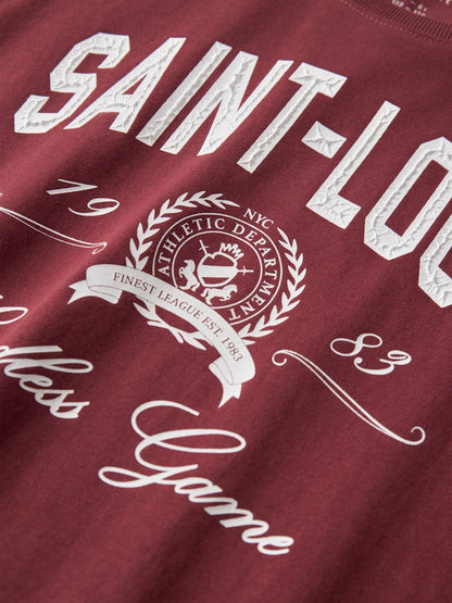 Långärmad Topp 2-i-1 Robin Vinröd