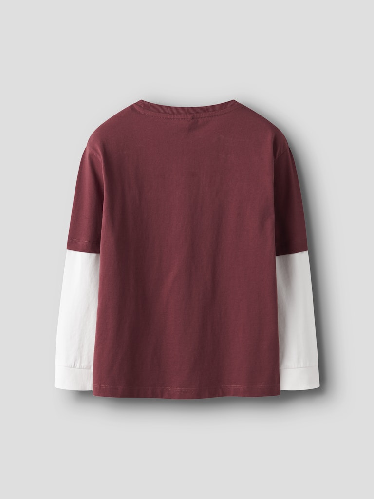 Långärmad Topp 2-i-1 Robin Vinröd