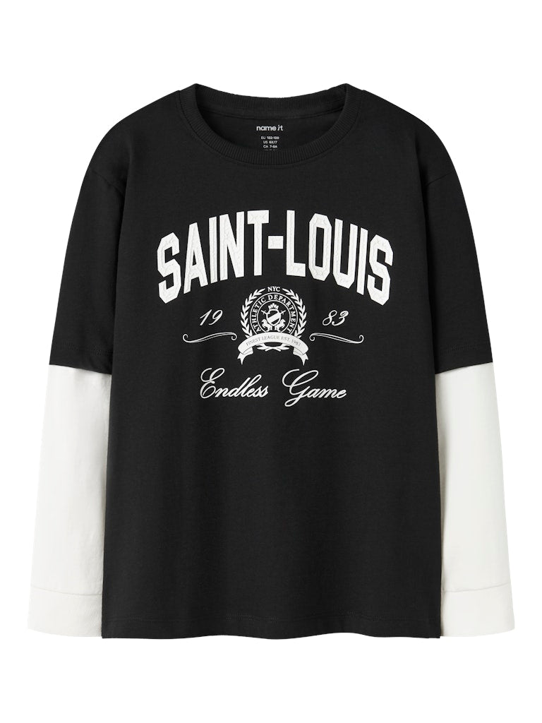 Långärmad Topp 2-i-1 Robin Svart