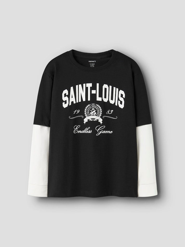 Långärmad Topp 2-i-1 Robin Svart