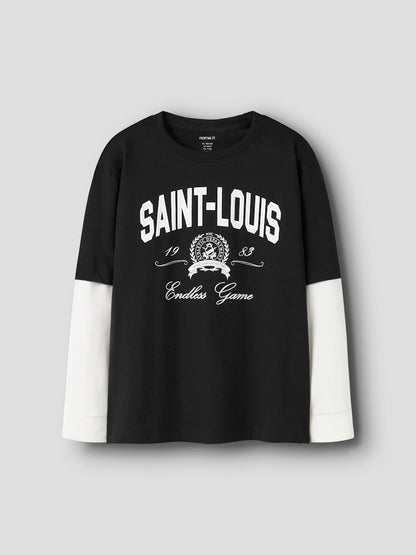 Långärmad Topp 2-i-1 Robin Svart