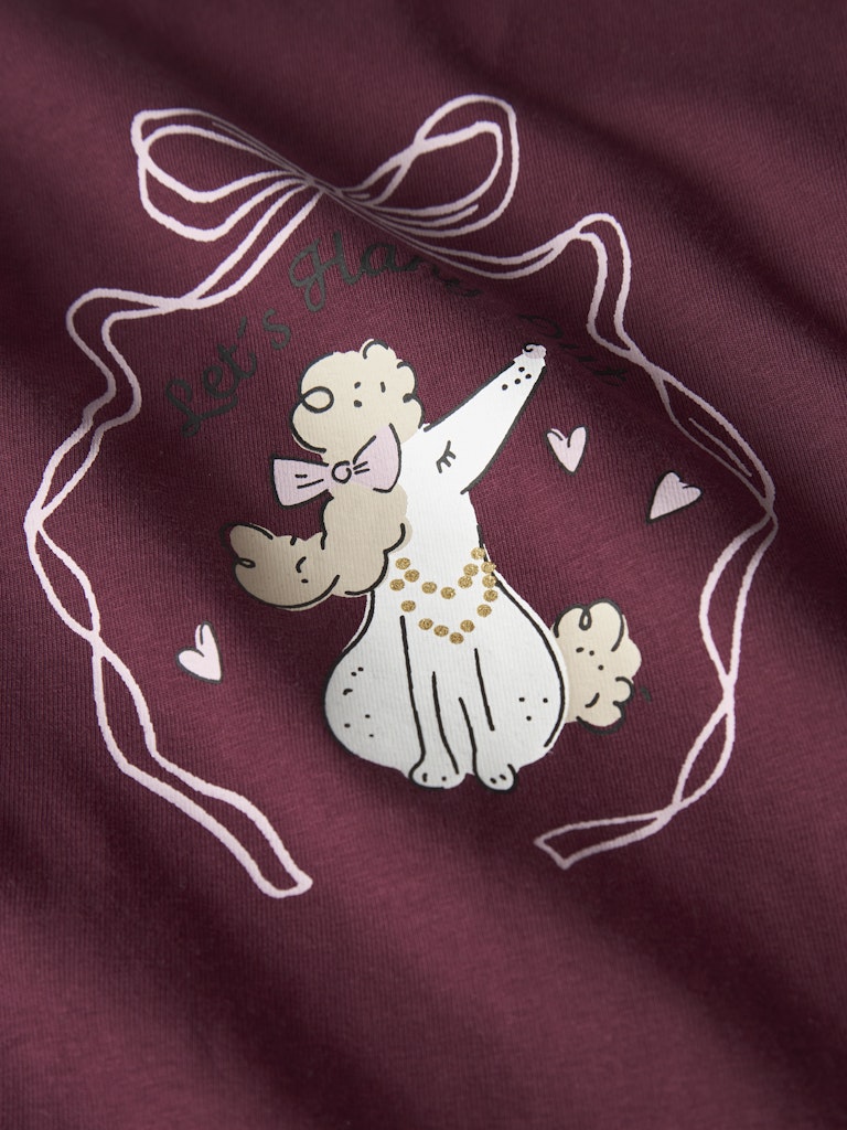 Långärmad Topp Roginaja Hund Vinröd