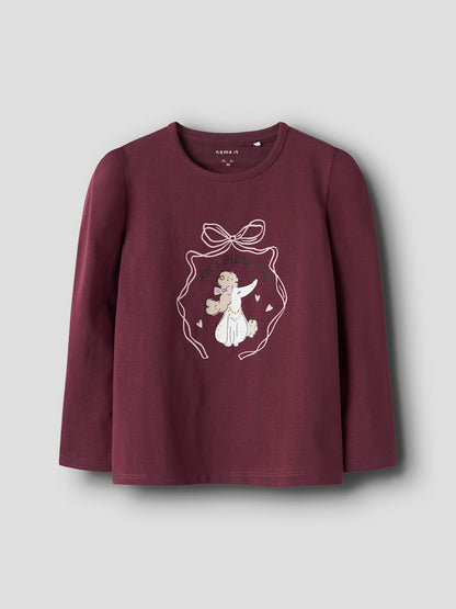 Långärmad Topp Roginaja Hund Vinröd