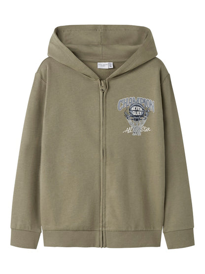 Hoodie Sweat Dragkedja Voltinus Grön