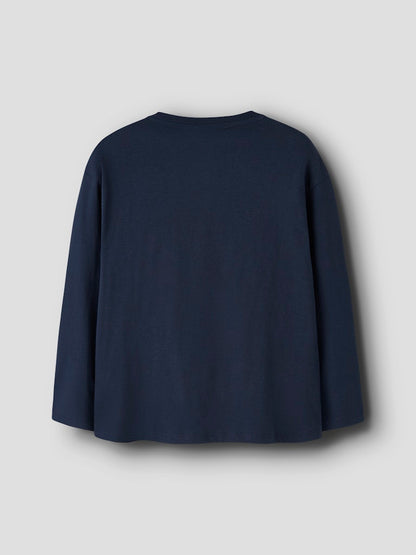 Långärmad Topp Vebbe Enfärgad Blå