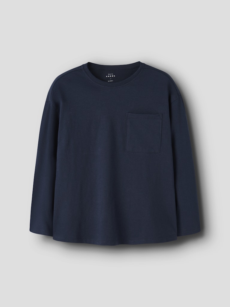 Långärmad Topp Vebbe Enfärgad Blå