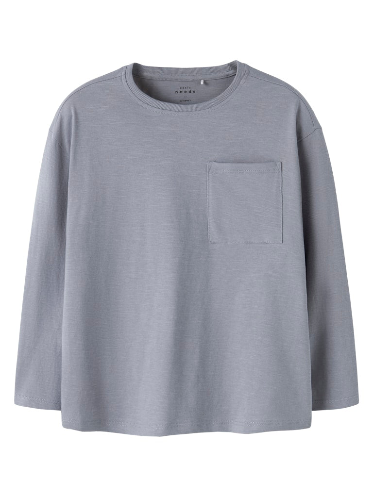 Långärmad Topp Vebbe Enfärgad Blå