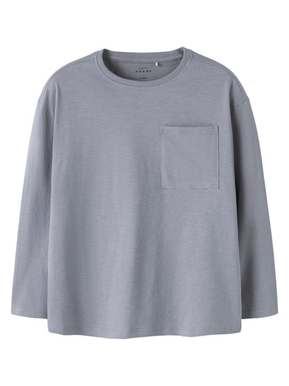 Långärmad Topp Vebbe Enfärgad Blå