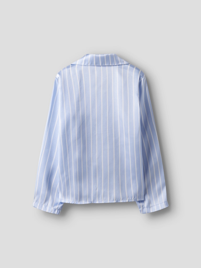 Glansig Pyjamasskjorta Ruth Randig Blå/Vit