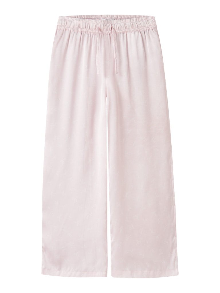Glansig Pyjamasbyxa Ruth Rosetter Rosa/Vit