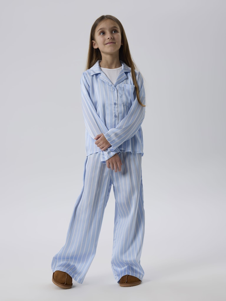 Glansig Pyjamasbyxa Ruth Randig Blå/Vit