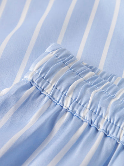 Glansig Pyjamasbyxa Ruth Randig Blå/Vit