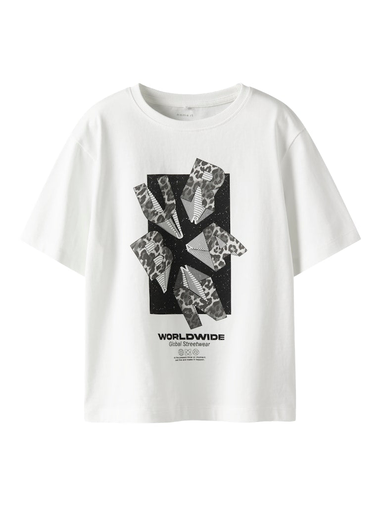 T-shirt Ron Grafiskt Tryck Vit