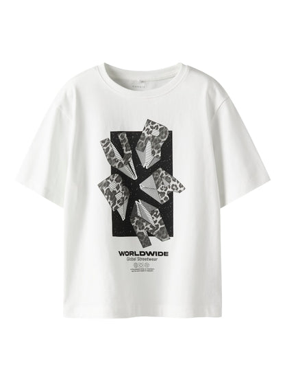 T-shirt Ron Grafiskt Tryck Vit