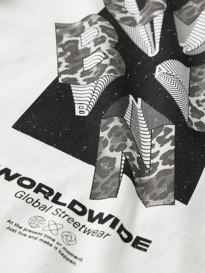 T-shirt Ron Grafiskt Tryck Vit