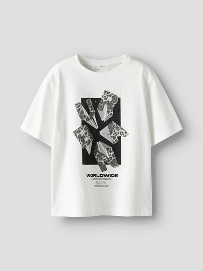 T-shirt Ron Grafiskt Tryck Vit