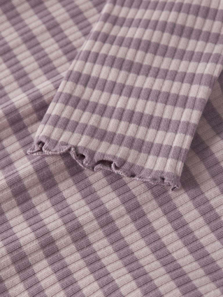 Långärmad Topp Ribbad Randig Vemma Rosa/Rosa