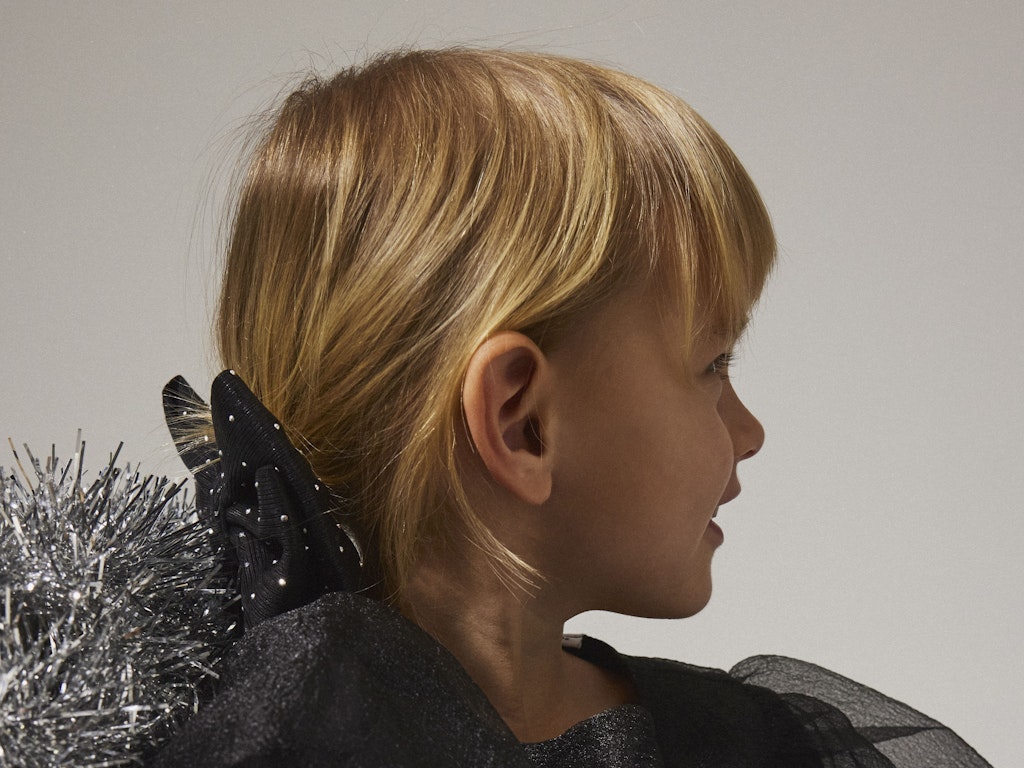 Hårspänne Rosett Riglitter Svart