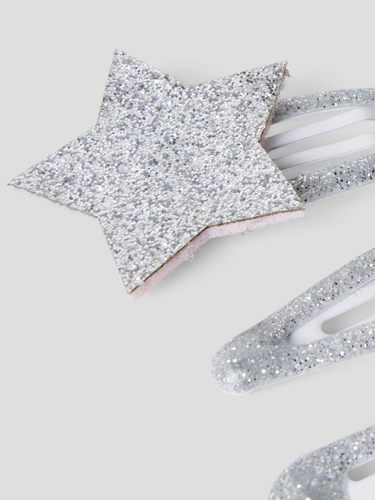 Hårspännen 4-pack Stjärna Glitter Silver