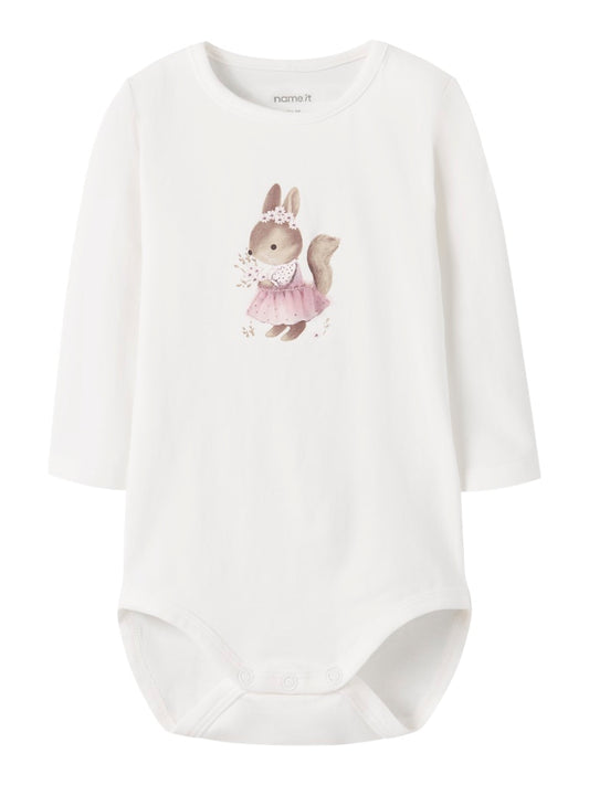 Body Långärmad Räv Sunshine Vit