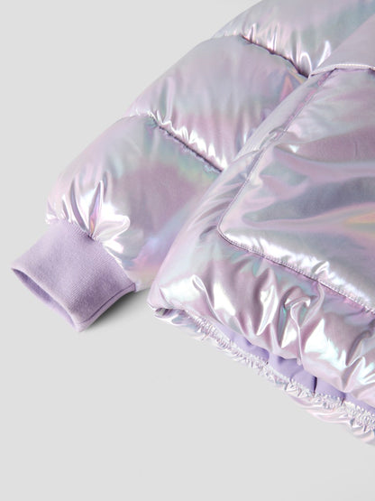 Glansig Täckjacka K Malan Lila Silver