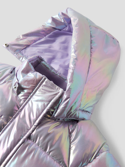 Glansig Täckjacka K Malan Lila Silver