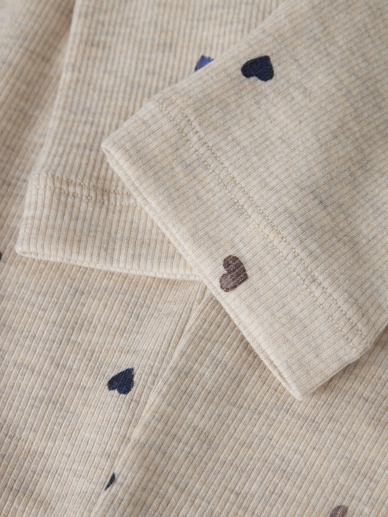 Leggings Nutti Ribbade Hjärtan Beige