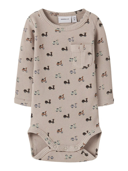 Långärmad Body Nooter Vespor Våfflad Beige