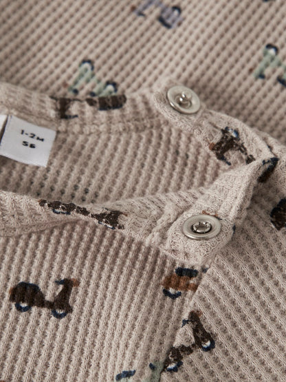 Långärmad Body Nooter Vespor Våfflad Beige