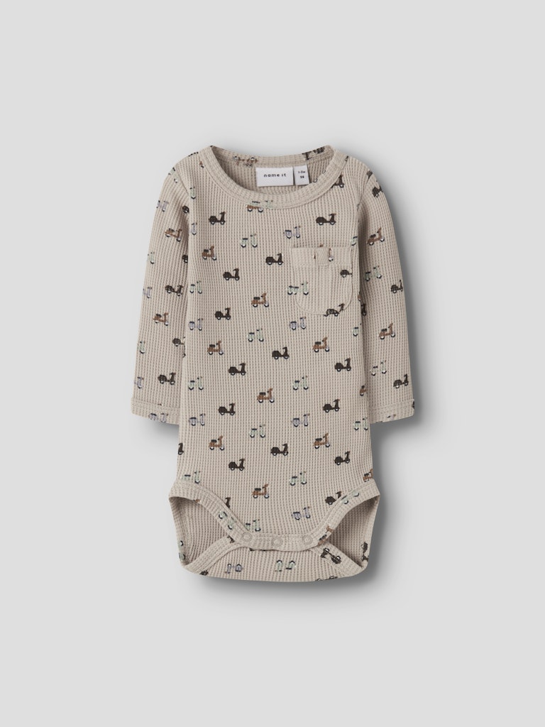 Långärmad Body Nooter Vespor Våfflad Beige