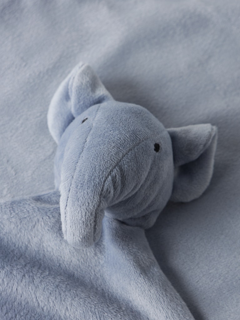 Snutte Elefant Polda Velour Blå