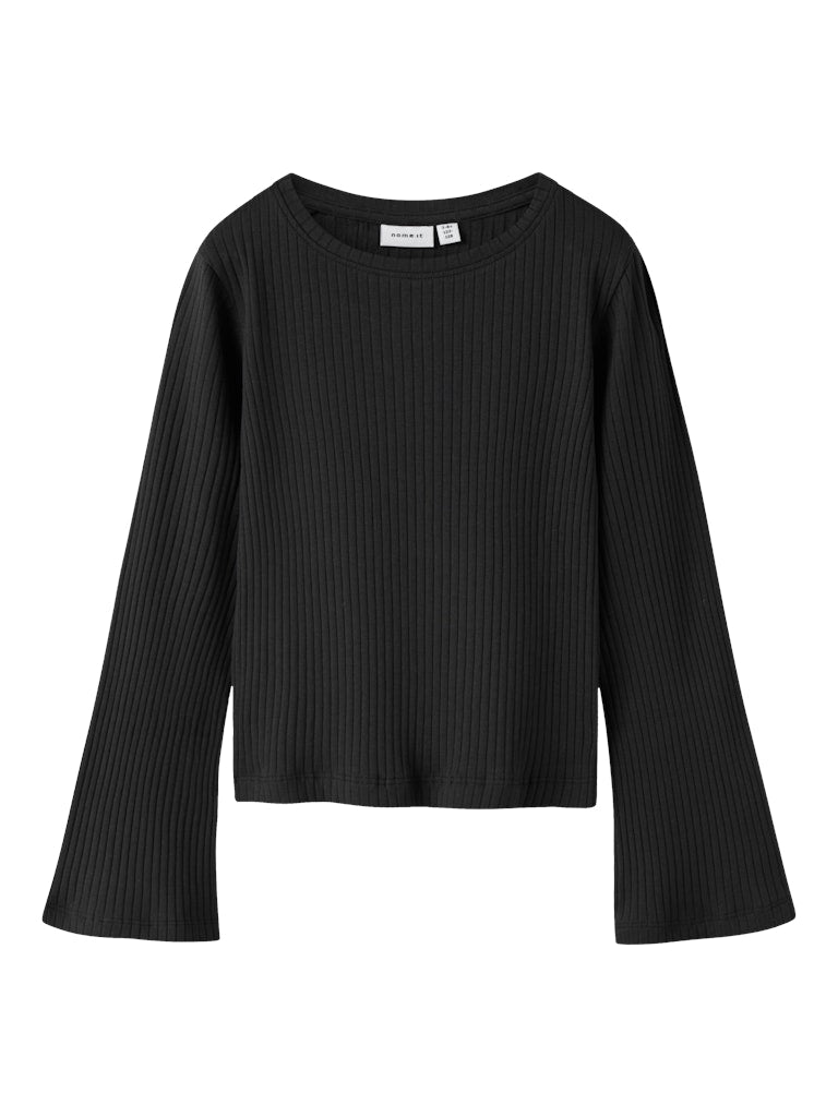 Långärmad Topp Enfärgad Kalo Svart