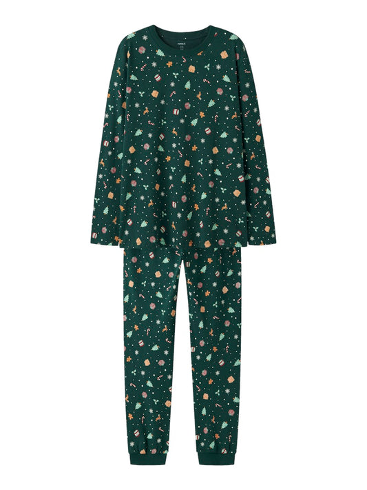 Pyjamas Julmotiv Vismas Vuxen Grön