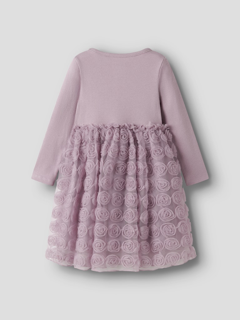 Tyllklänning Sykia Enfärgad Blommor Rosa