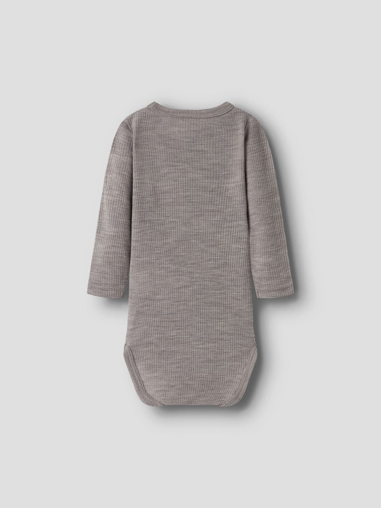 Body Merinoull Wax NB Ribbad Enfärgad Beige
