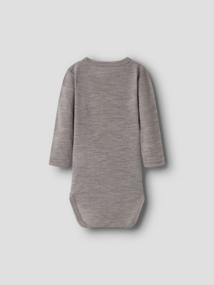 Body Merinoull Wax NB Ribbad Enfärgad Beige