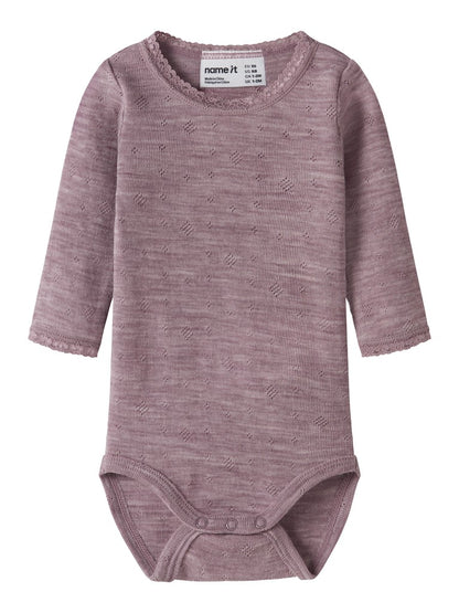 Body Merinoull Långärmad Wang NB Enfärgad Rosa