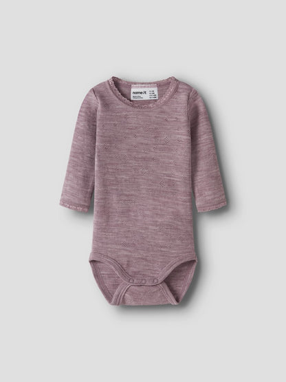 Body Merinoull Långärmad Wang NB Enfärgad Rosa