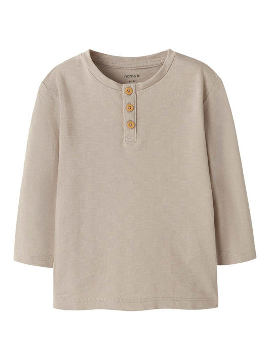 Långärmad Farfarströja Rene Struktur Enfärgad Beige