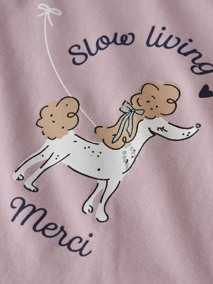 Långärmad Topp Roginaja Hund Rosa