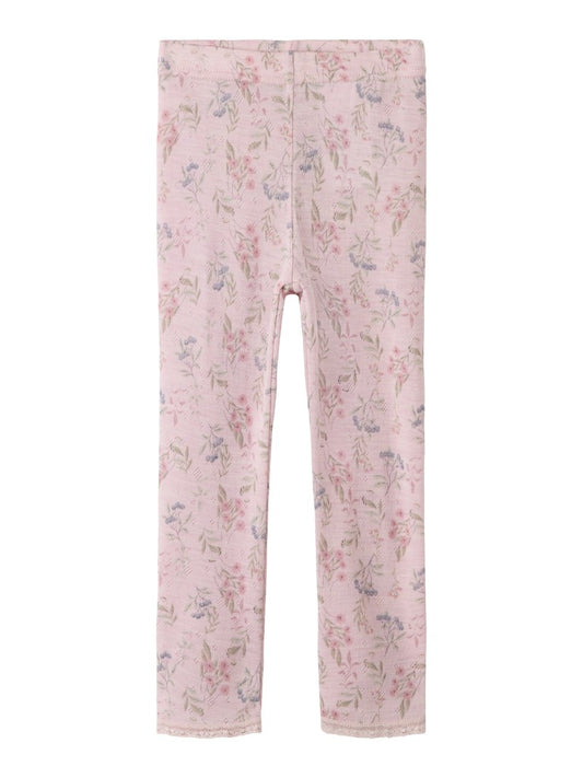 Leggings Merinoull Wang M Mönstrad Blommor Rosa