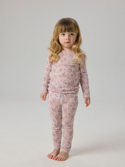 Leggings Merinoull Wang M Mönstrad Blommor Rosa
