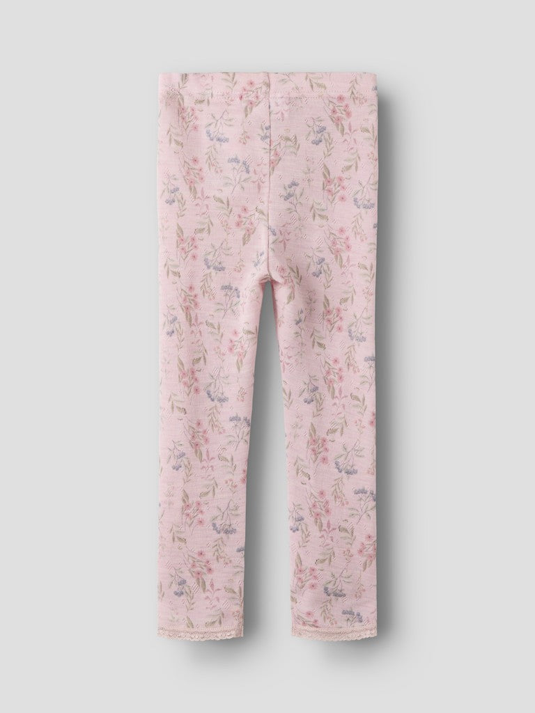 Leggings Merinoull Wang M Mönstrad Blommor Rosa