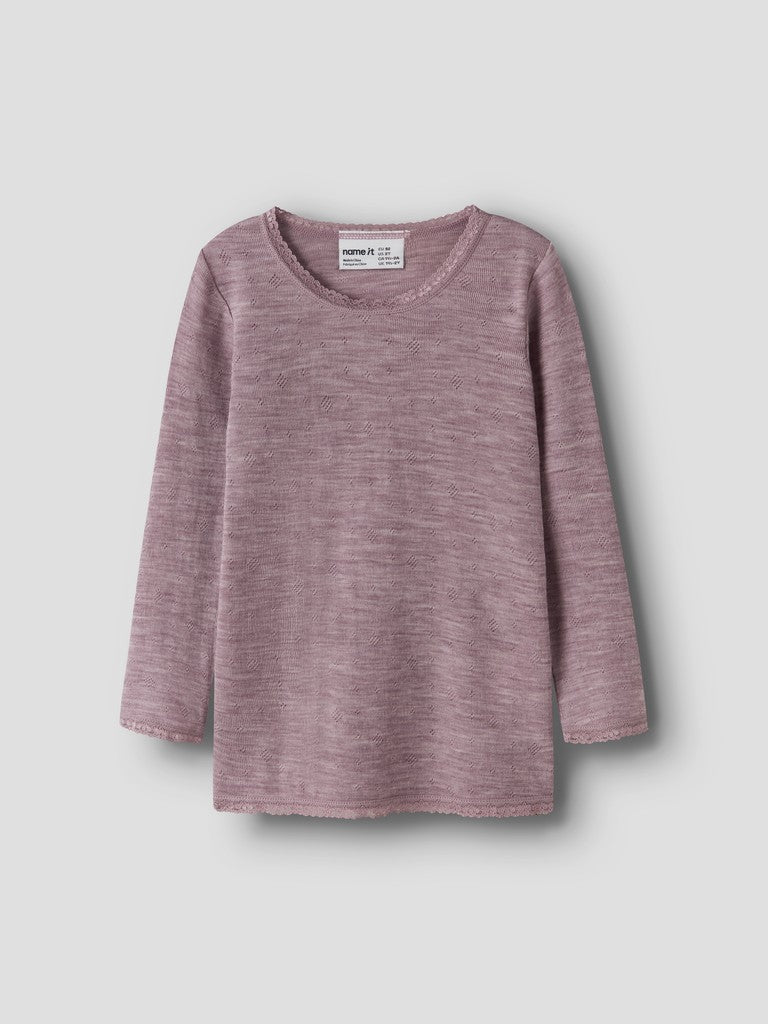 Topp Merinoull Wang Enfärgad Rosa