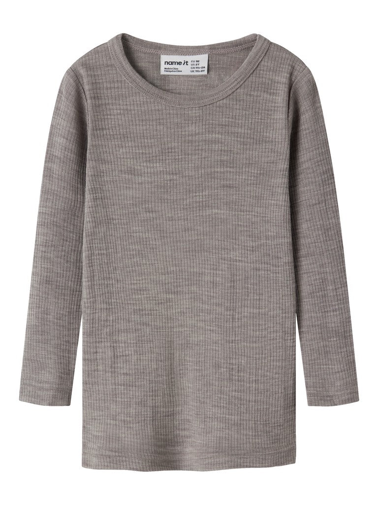 Topp Merinoull Wax M Ribbad Enfärgad Beige