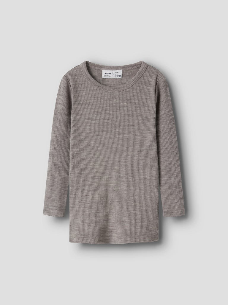 Topp Merinoull Wax M Ribbad Enfärgad Beige