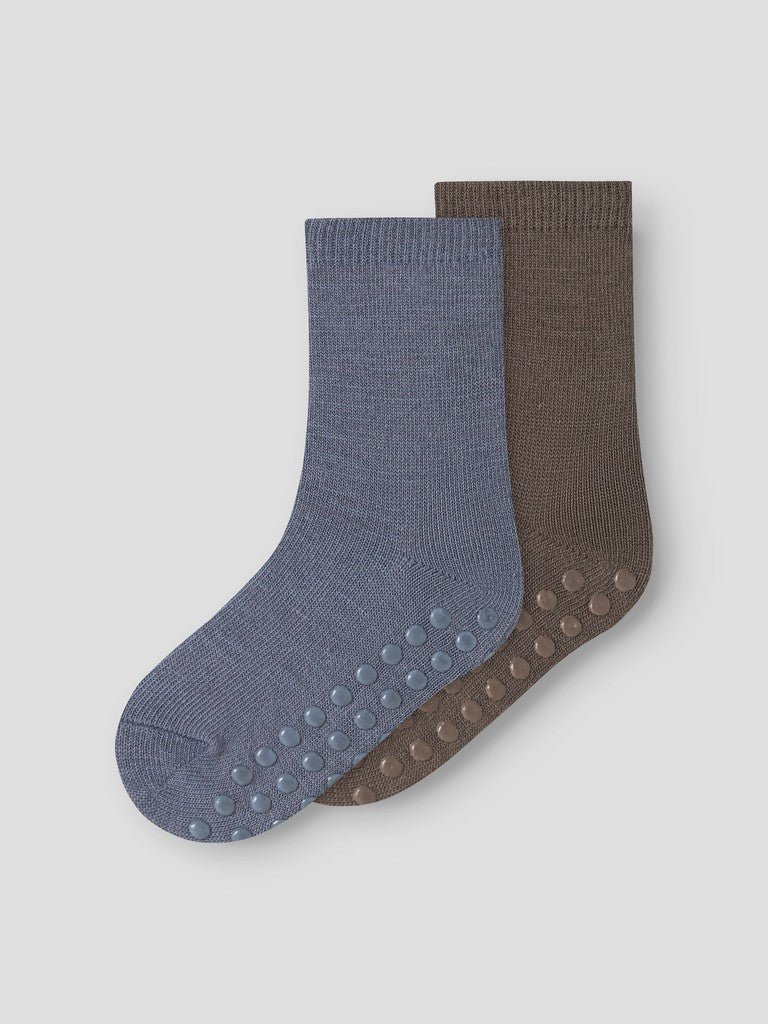 Halkstrumpor Merinoull M Wak Tunna 2-Pack Blå/Brun